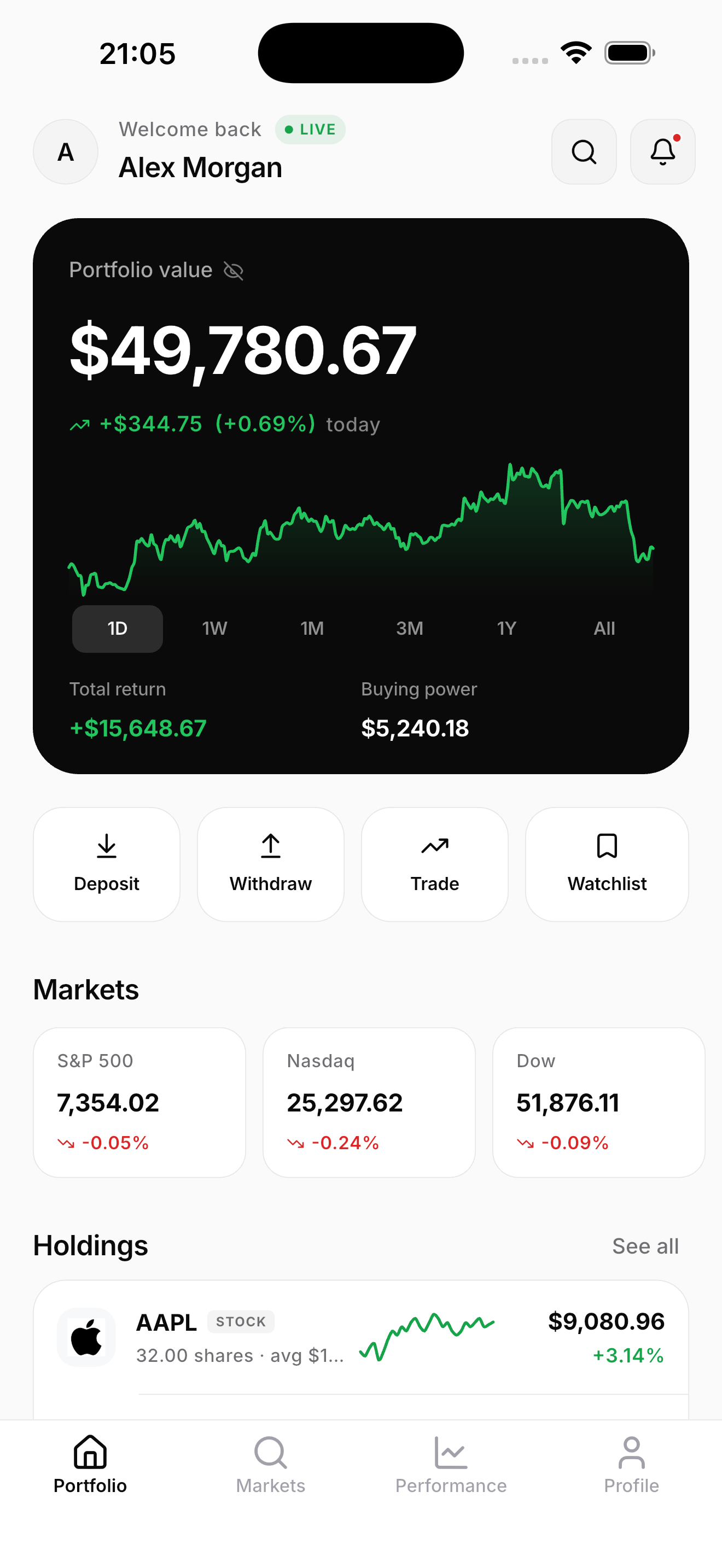 Top One · dark theme